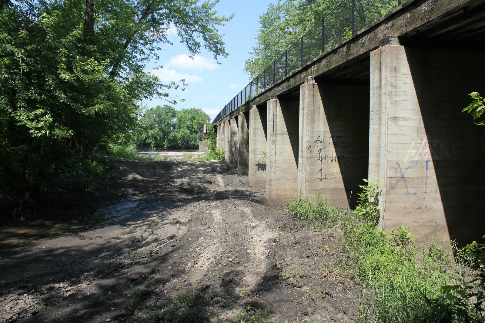 Looking west